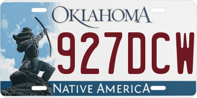 OK license plate 927DCW