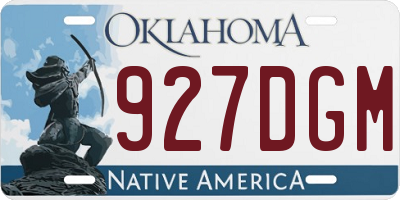 OK license plate 927DGM