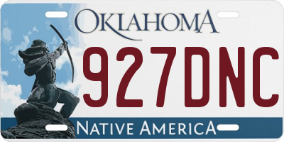 OK license plate 927DNC