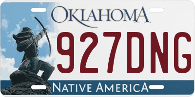 OK license plate 927DNG