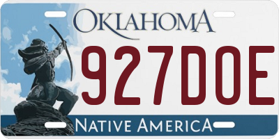 OK license plate 927DOE