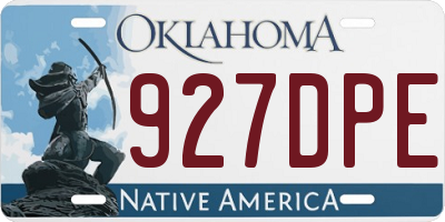 OK license plate 927DPE