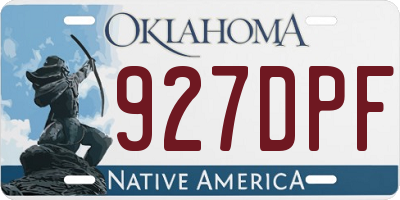 OK license plate 927DPF