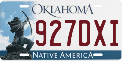 OK license plate 927DXI