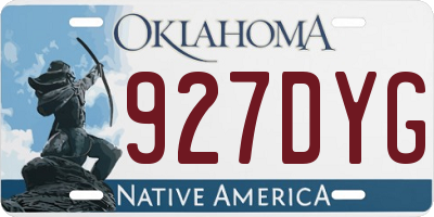 OK license plate 927DYG