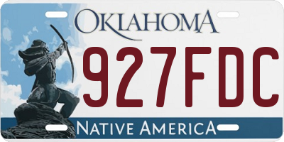 OK license plate 927FDC