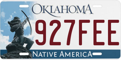 OK license plate 927FEE