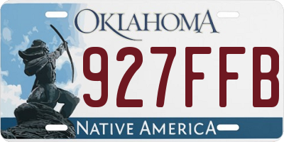 OK license plate 927FFB