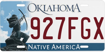 OK license plate 927FGX