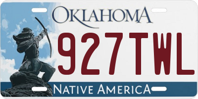 OK license plate 927TWL