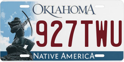 OK license plate 927TWU