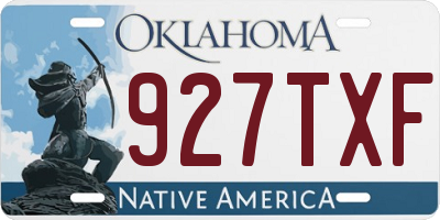OK license plate 927TXF