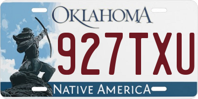 OK license plate 927TXU