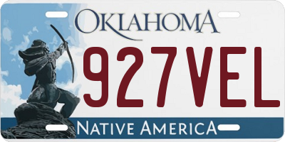 OK license plate 927VEL