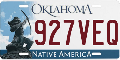 OK license plate 927VEQ