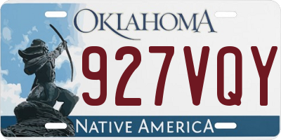 OK license plate 927VQY