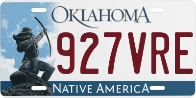 OK license plate 927VRE