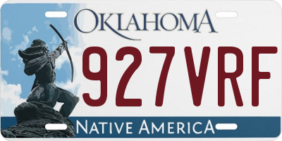 OK license plate 927VRF