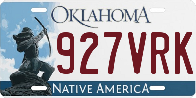 OK license plate 927VRK