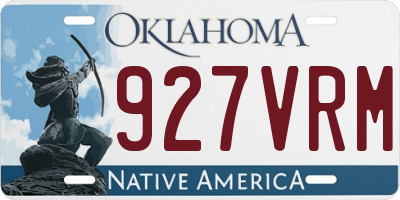 OK license plate 927VRM