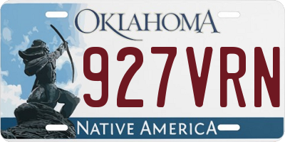 OK license plate 927VRN