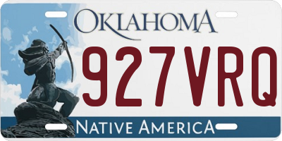 OK license plate 927VRQ