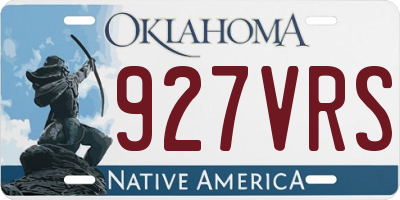 OK license plate 927VRS