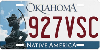 OK license plate 927VSC