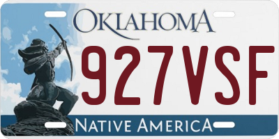 OK license plate 927VSF