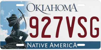 OK license plate 927VSG