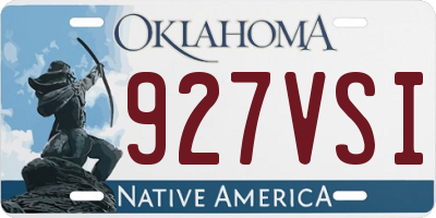 OK license plate 927VSI