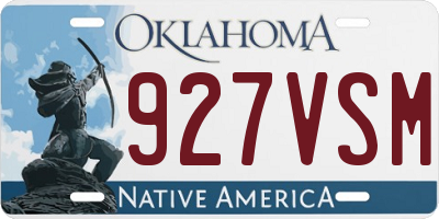 OK license plate 927VSM