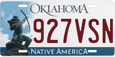 OK license plate 927VSN