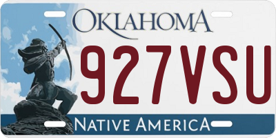 OK license plate 927VSU