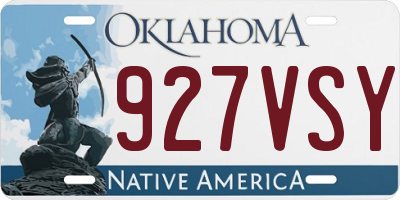 OK license plate 927VSY