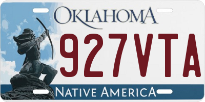 OK license plate 927VTA