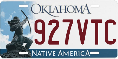 OK license plate 927VTC