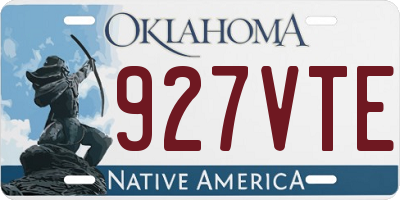 OK license plate 927VTE