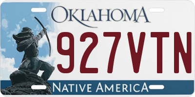 OK license plate 927VTN