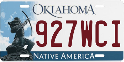 OK license plate 927WCI