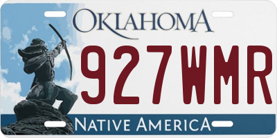 OK license plate 927WMR