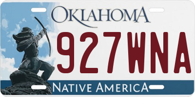 OK license plate 927WNA