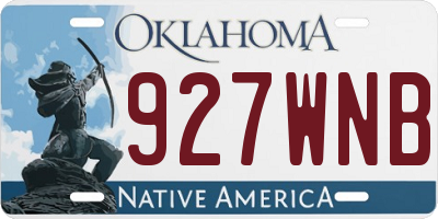 OK license plate 927WNB