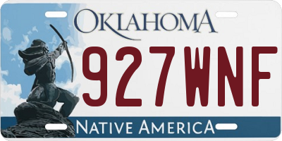 OK license plate 927WNF
