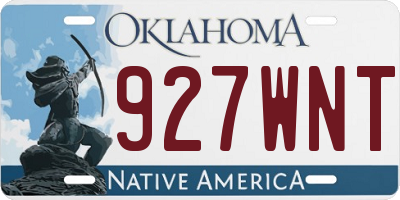 OK license plate 927WNT