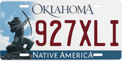 OK license plate 927XLI