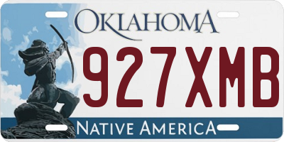 OK license plate 927XMB