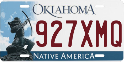 OK license plate 927XMQ