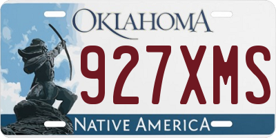 OK license plate 927XMS