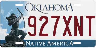 OK license plate 927XNT